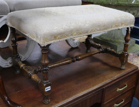 A French walnut stool circa 1700 W.74cm.